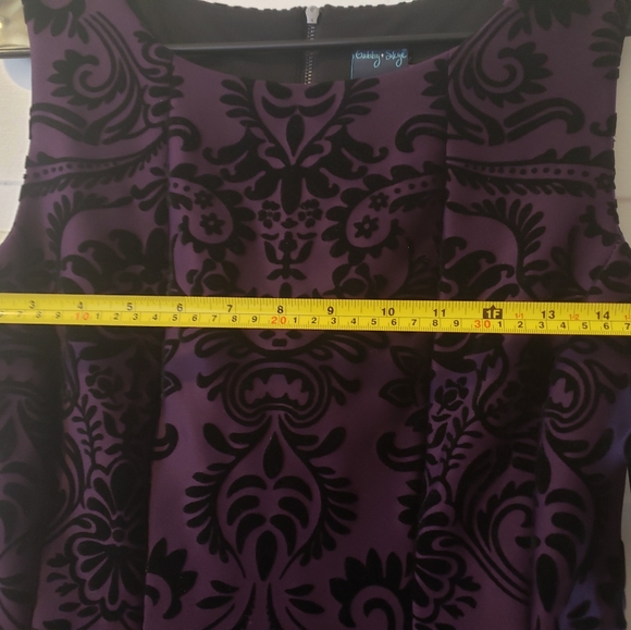 Gabby Skye Dress Purple/Black Velvet Size 12P NWT - Picture 6 of 6